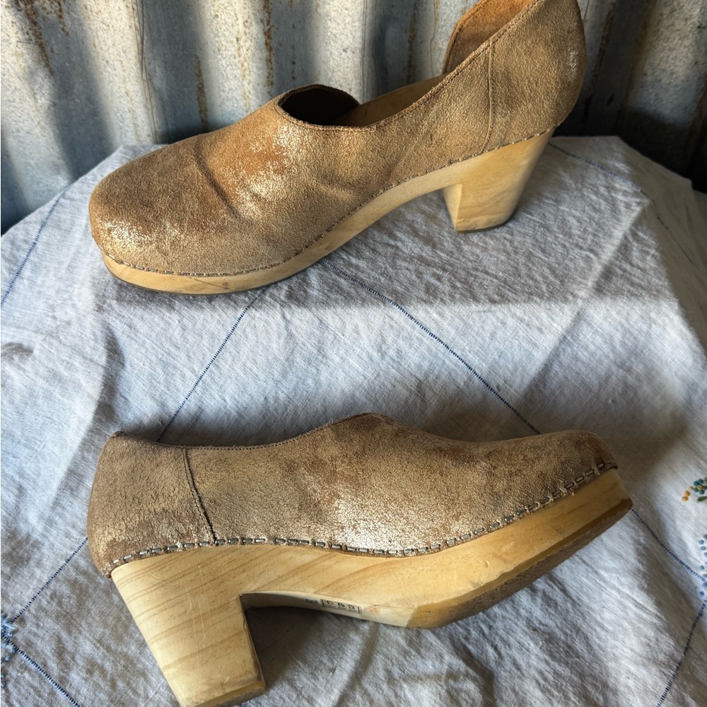 Free People Clogs - gold leafed leather - Picture 3 of 5